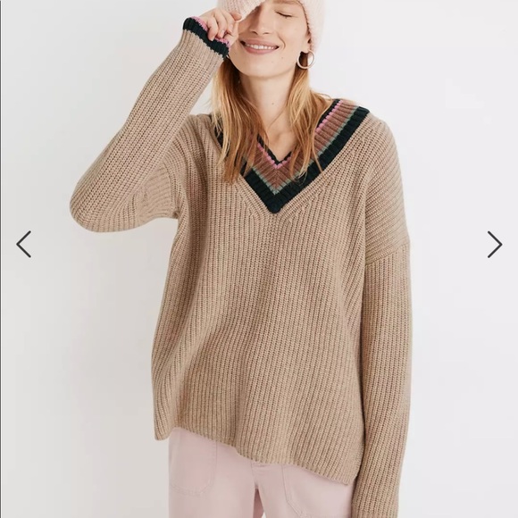 NWT Madewell Wool Tipped Forrest V-Neck Sweater - Picture 2 of 8